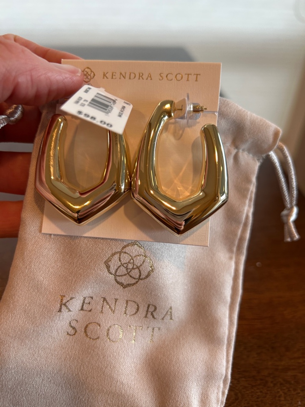 Kendra Scott Gold Sculpted Chevron Hoop Earrings